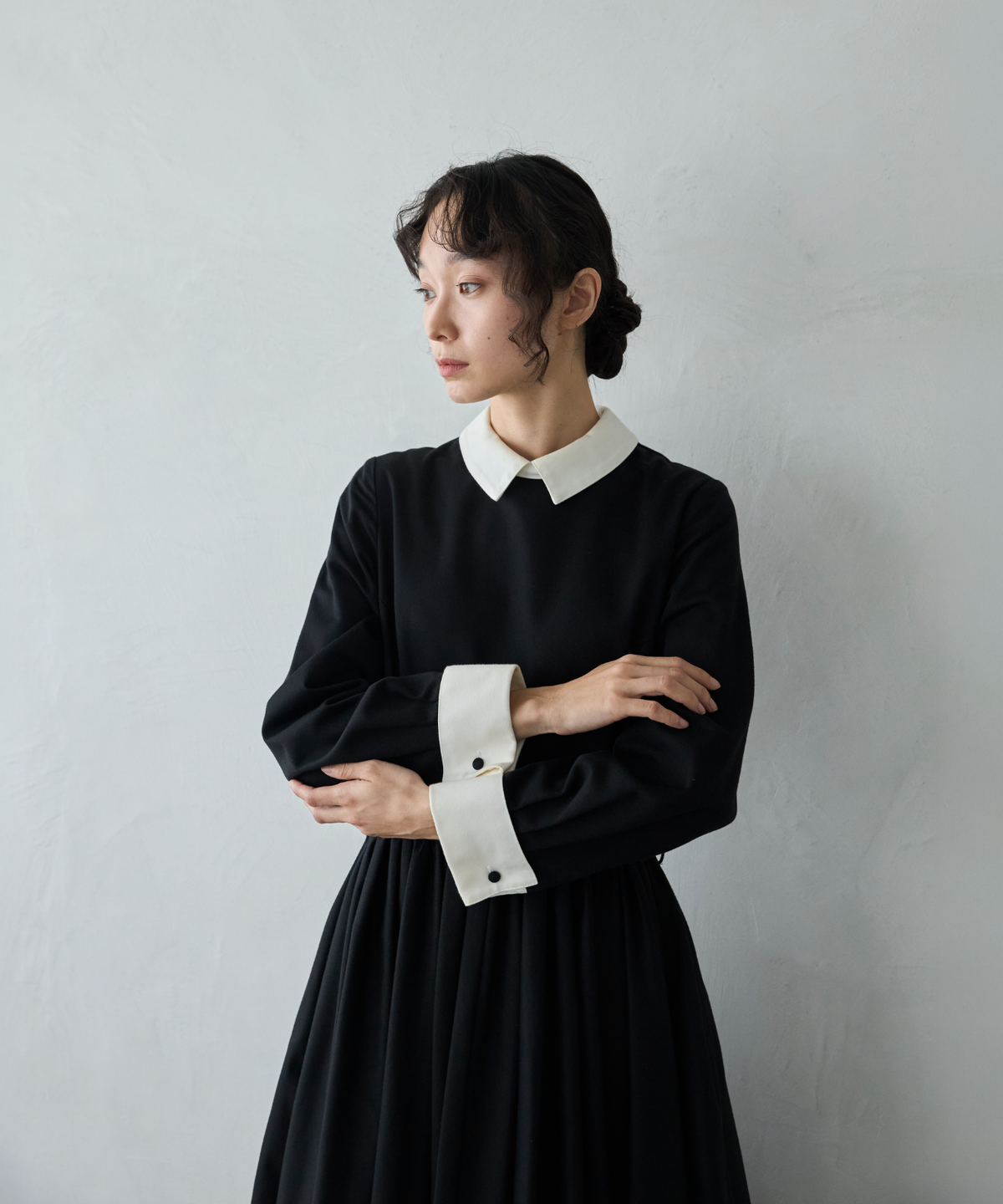 ≪通常販売≫【THE DRESS #32】double cuffs bicolor one piece（ダブルカフスバイカラーワンピース）≪2026年10月2日12:00販売開始≫