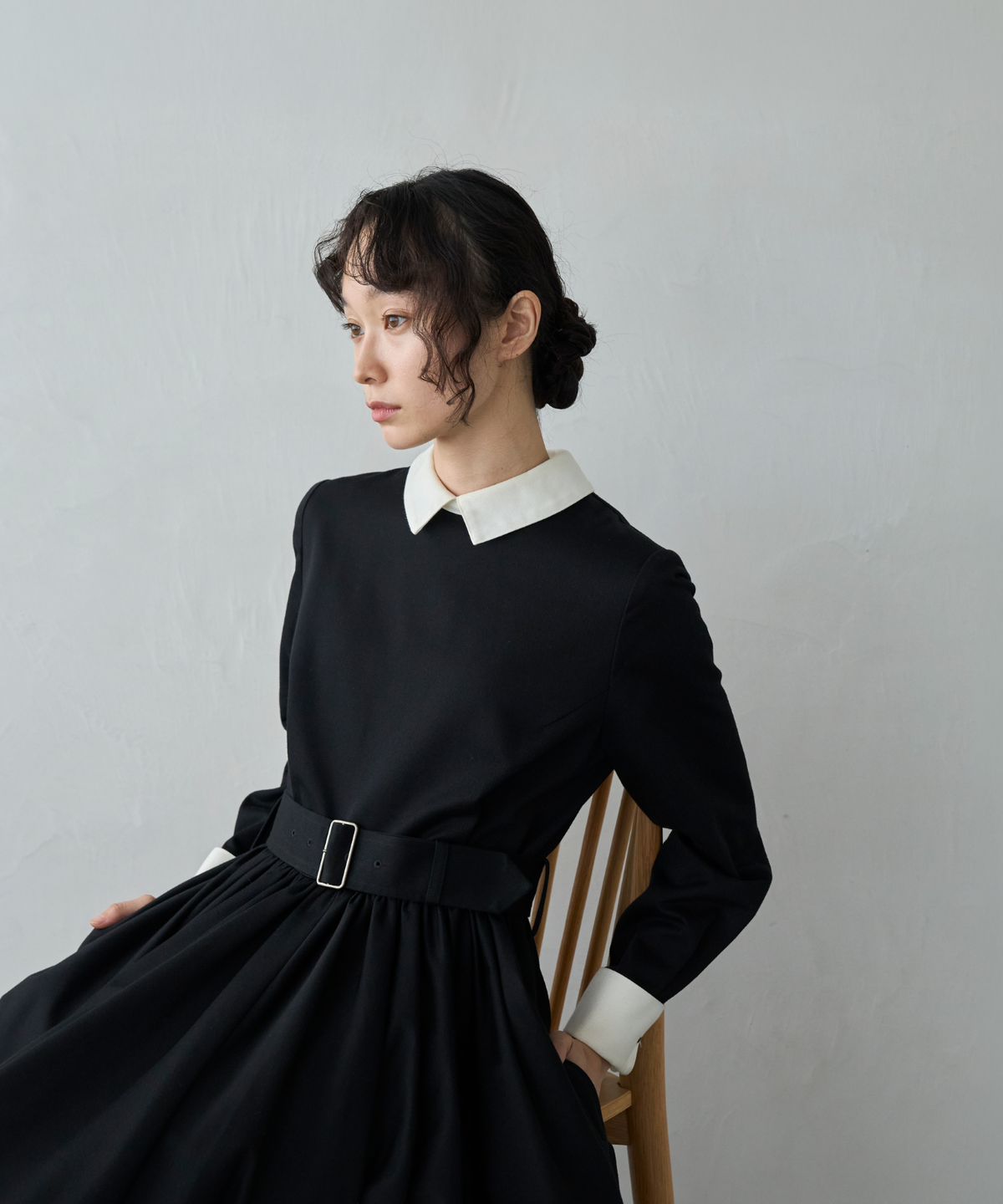 ≪通常販売≫【THE DRESS #32】double cuffs bicolor one piece（ダブルカフスバイカラーワンピース）≪2026年10月2日12:00販売開始≫