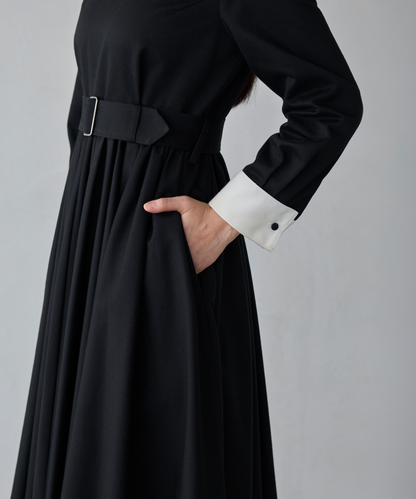 ≪通常販売≫【THE DRESS #32】double cuffs bicolor one piece（ダブルカフスバイカラーワンピース）≪2026年10月2日12:00販売開始≫