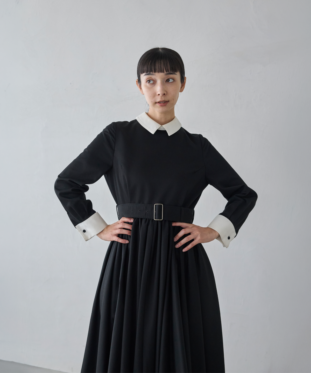 ≪通常販売≫【THE DRESS #32】double cuffs bicolor one piece（ダブルカフスバイカラーワンピース）≪2026年10月2日12:00販売開始≫