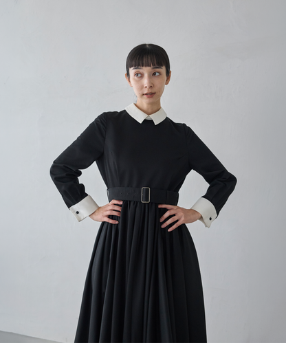 ≪通常販売≫【THE DRESS #32】double cuffs bicolor one piece（ダブルカフスバイカラーワンピース）≪2026年10月2日12:00販売開始≫