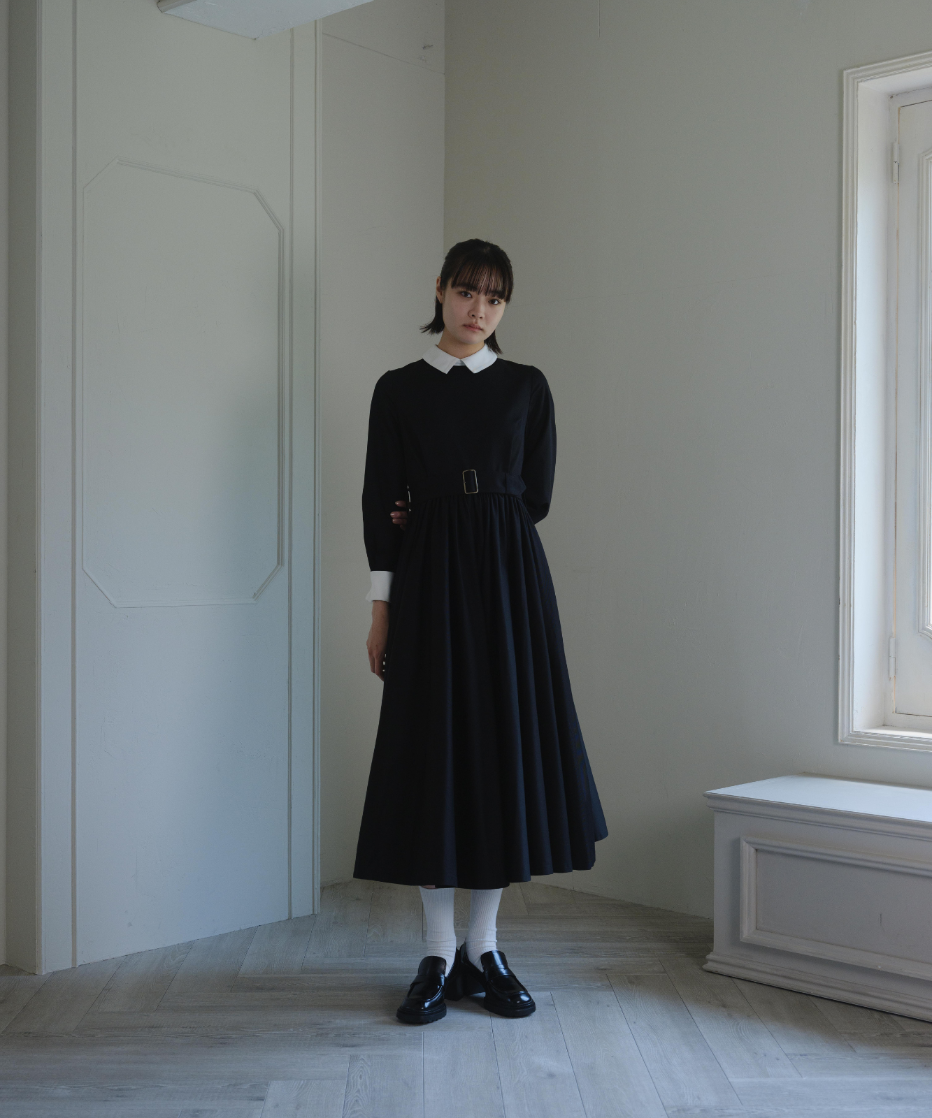≪通常販売≫【THE DRESS #32】double cuffs bicolor one piece ≪通常販売≫【THE DRESS #32】double cuffs bicolor one piece