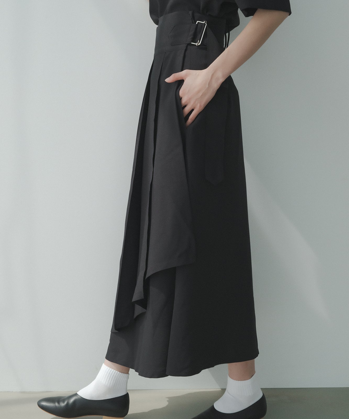 【美品】  foufou / フーフー | 【THE DRESS #08】tender tuck skirt テンダータックスカート | 1 | ブラック | レディース