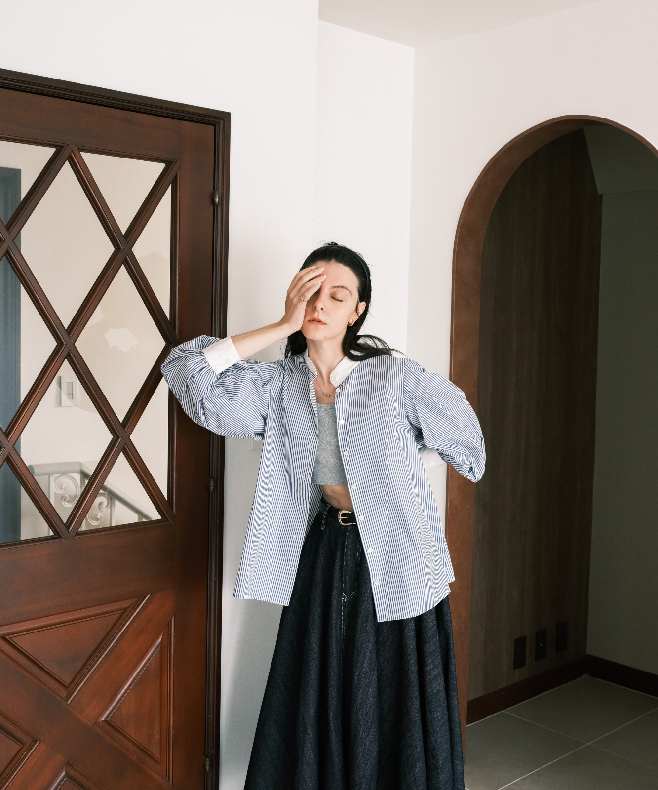 ≪通常販売≫stand collar cleric shirt（スタンドカラークレリック