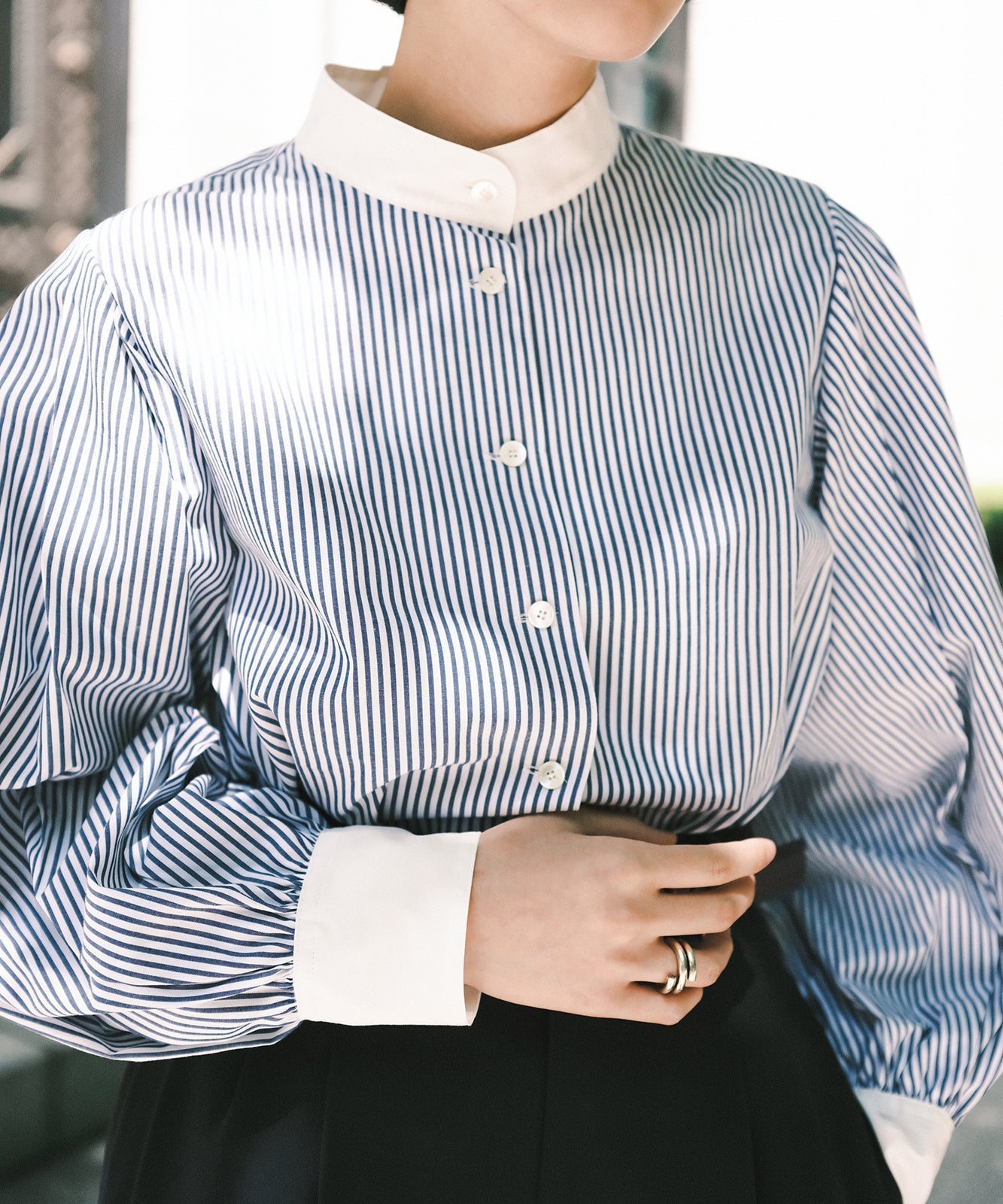 ≪在庫販売≫stand collar cleric shirts（スタンドカラークレリックシャツ）