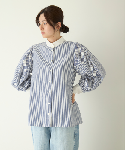 ≪通常販売≫stand collar cleric shirt（スタンドカラークレリックシャツ）