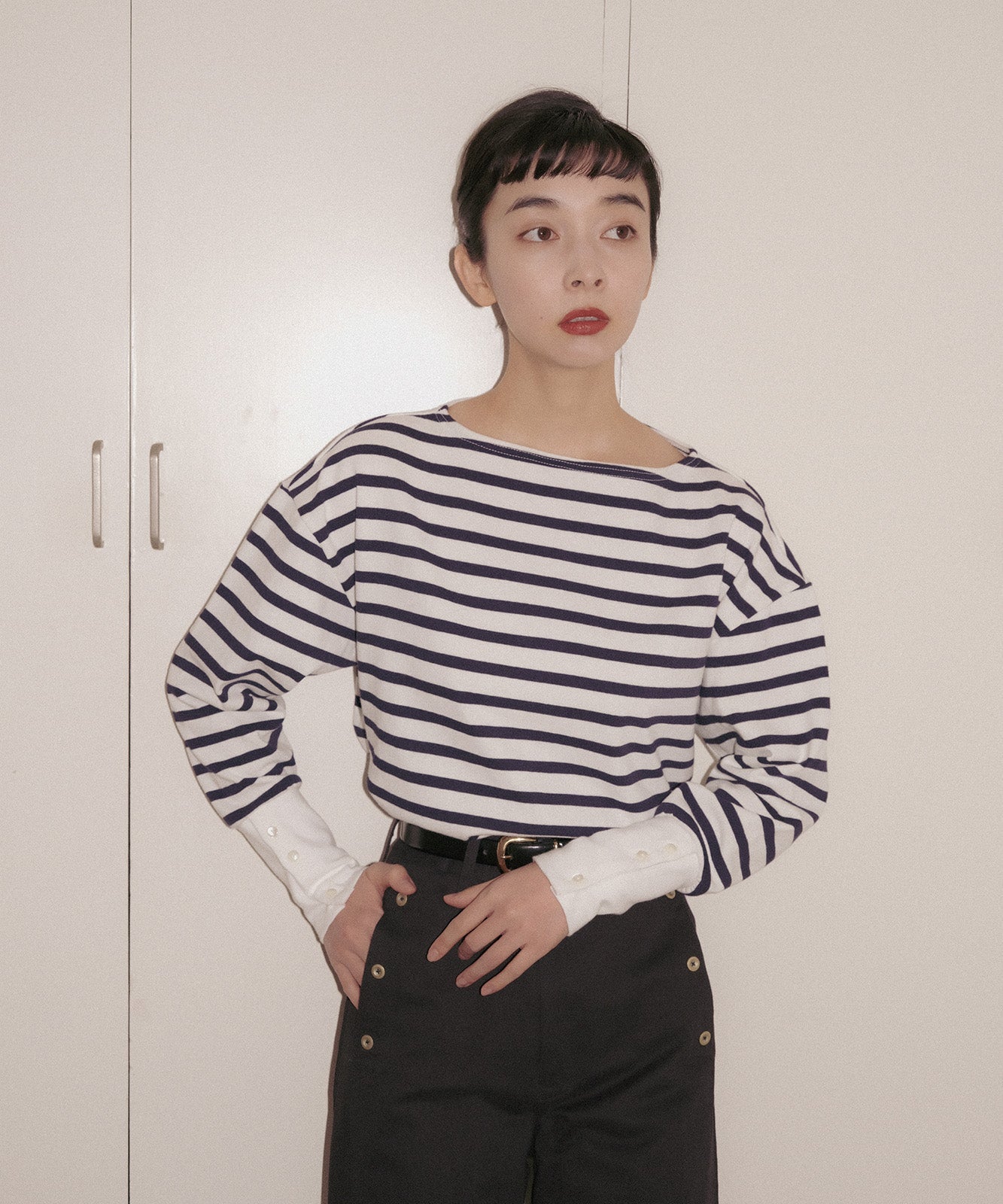 foufou basque shirtボーダー - カットソー(長袖/七分)