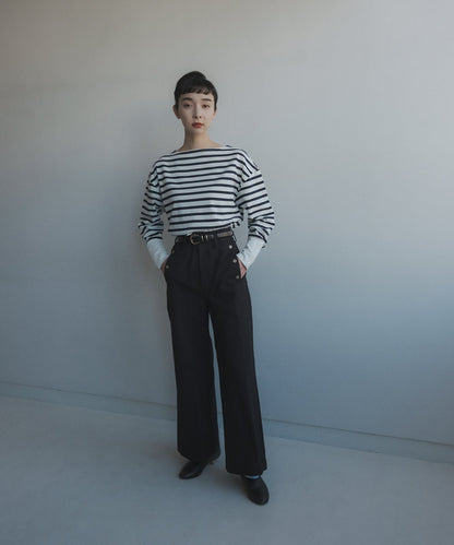 ≪在庫販売≫foufou basque shirt（white×navy）≪2023年9月1日15:00販売開始≫