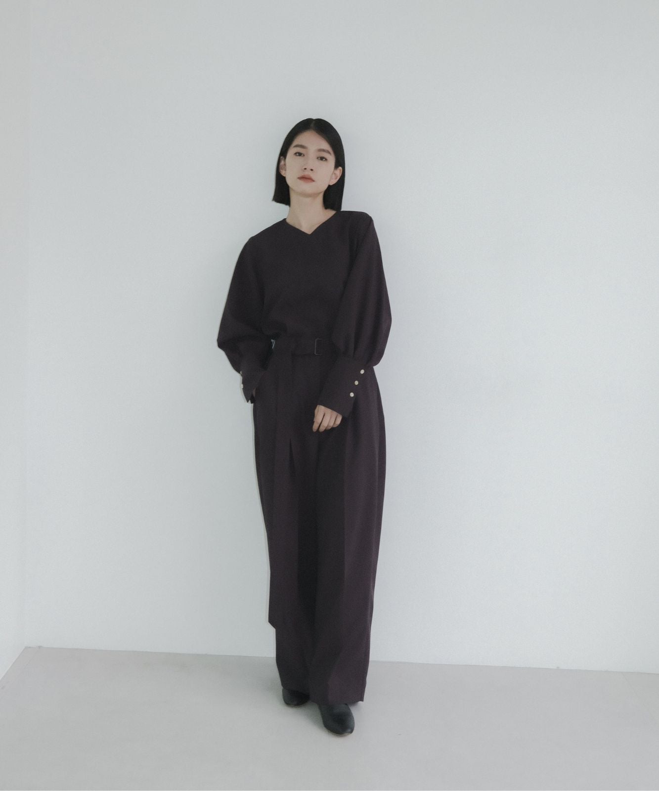 ≪在庫販売≫vneck easy long blouse（Vネックイージーロングブラウス ...