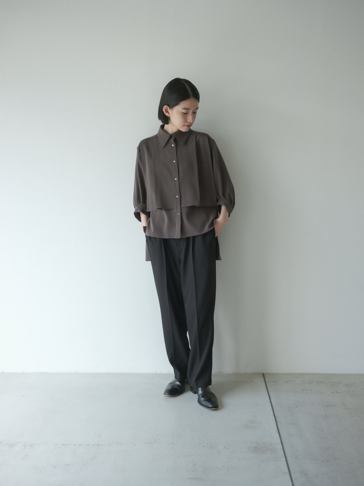 ≪在庫販売≫soft double cross blouse（ソフトダブルクロスブラウス