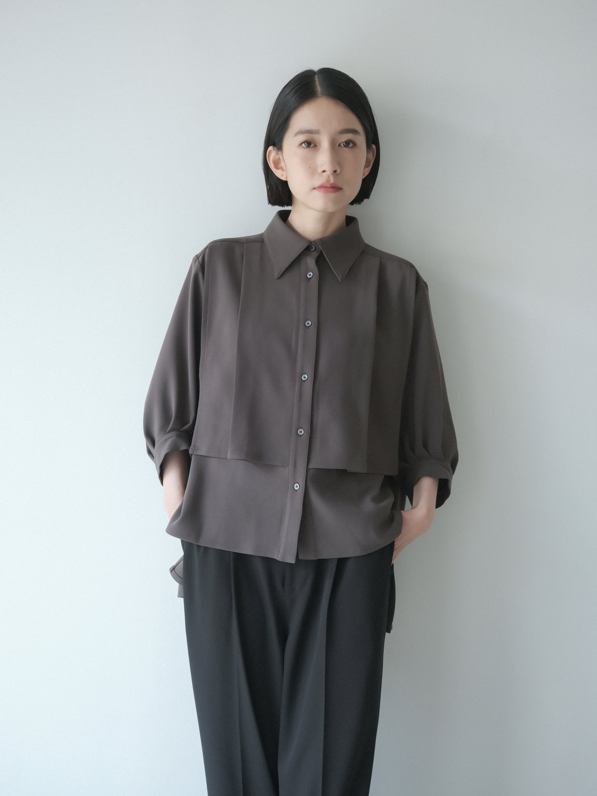 ≪在庫販売≫soft double cross blouse（ソフトダブルクロスブラウス