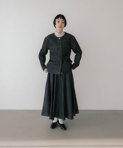 ≪予約販売≫no collar denim jacket（ノーカラーデニムジャケット）≪2023年8月11日19:00販売開始≫≪2023年10月下旬発送予定≫