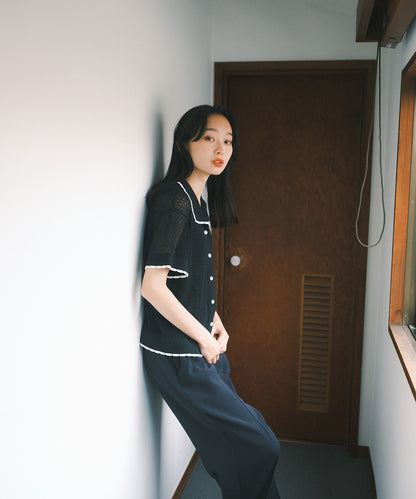 ≪在庫販売≫picot lace cardigan（ピコレースカーディガン）-ブラック- ≪2023年8月1日19:00販売開始≫