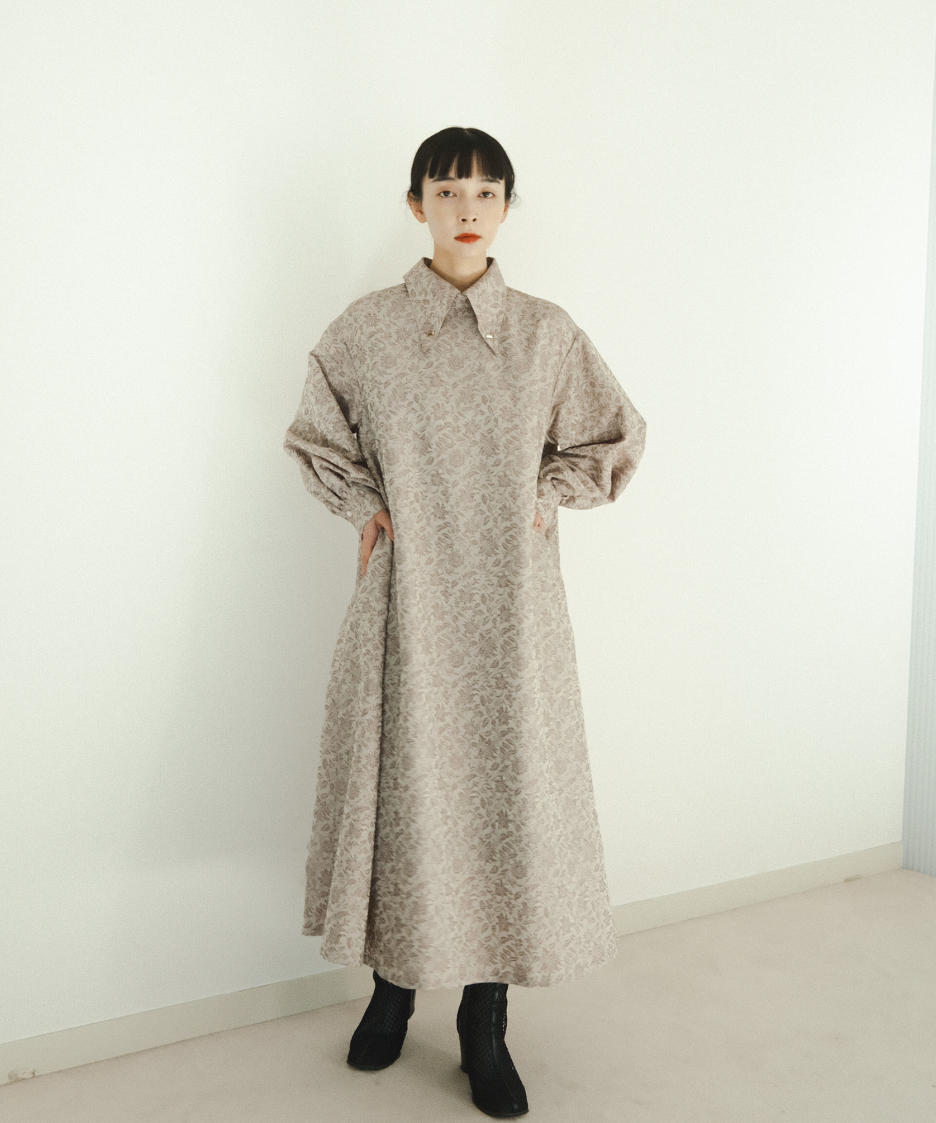 foufou ジャカードボタンダウンワンピース ≪通常販売≫jacquard button down one piece(ジャカードボタン