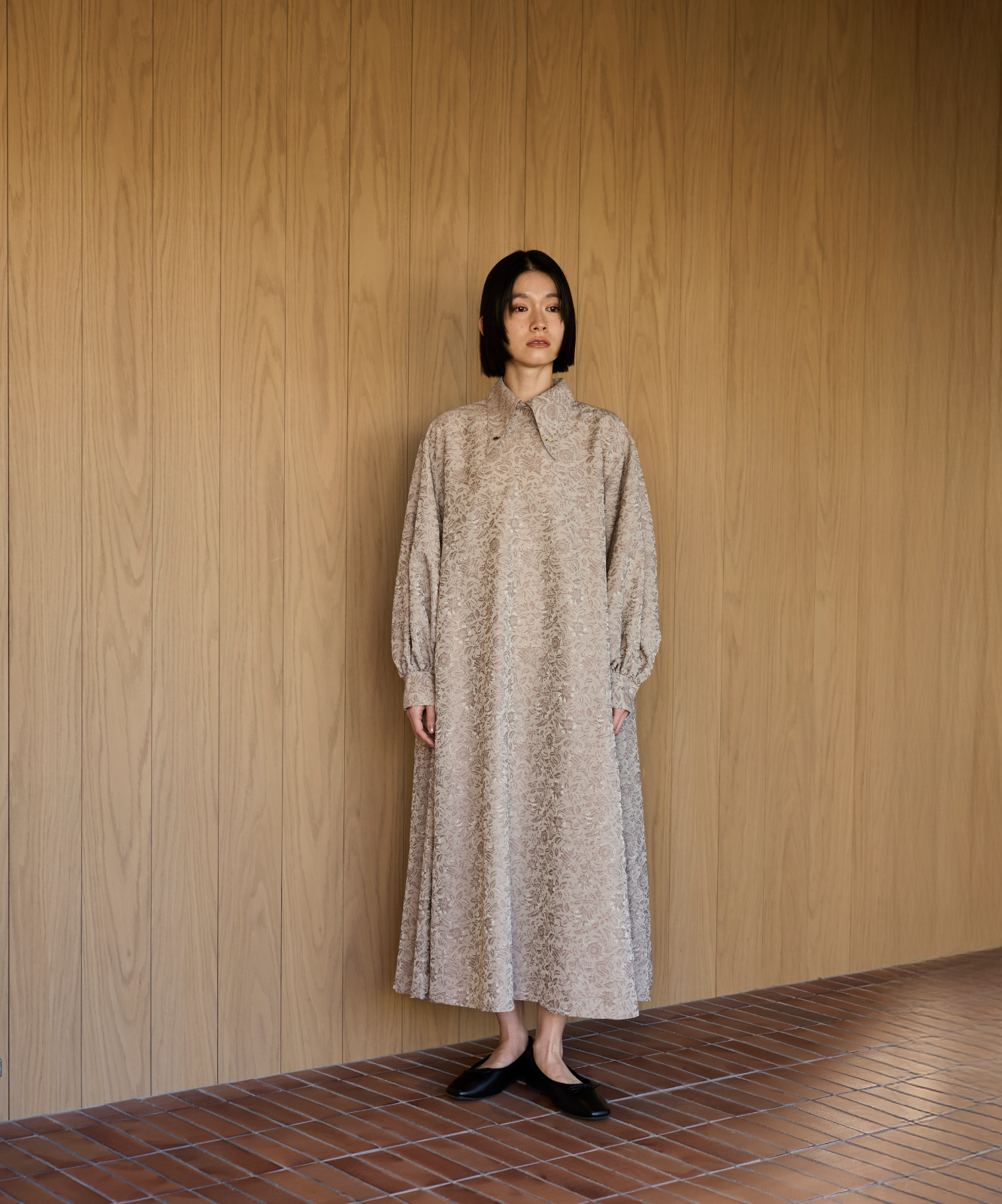 ≪通常販売≫jacquard button down one piece（ジャカードボタンダウンワンピース）