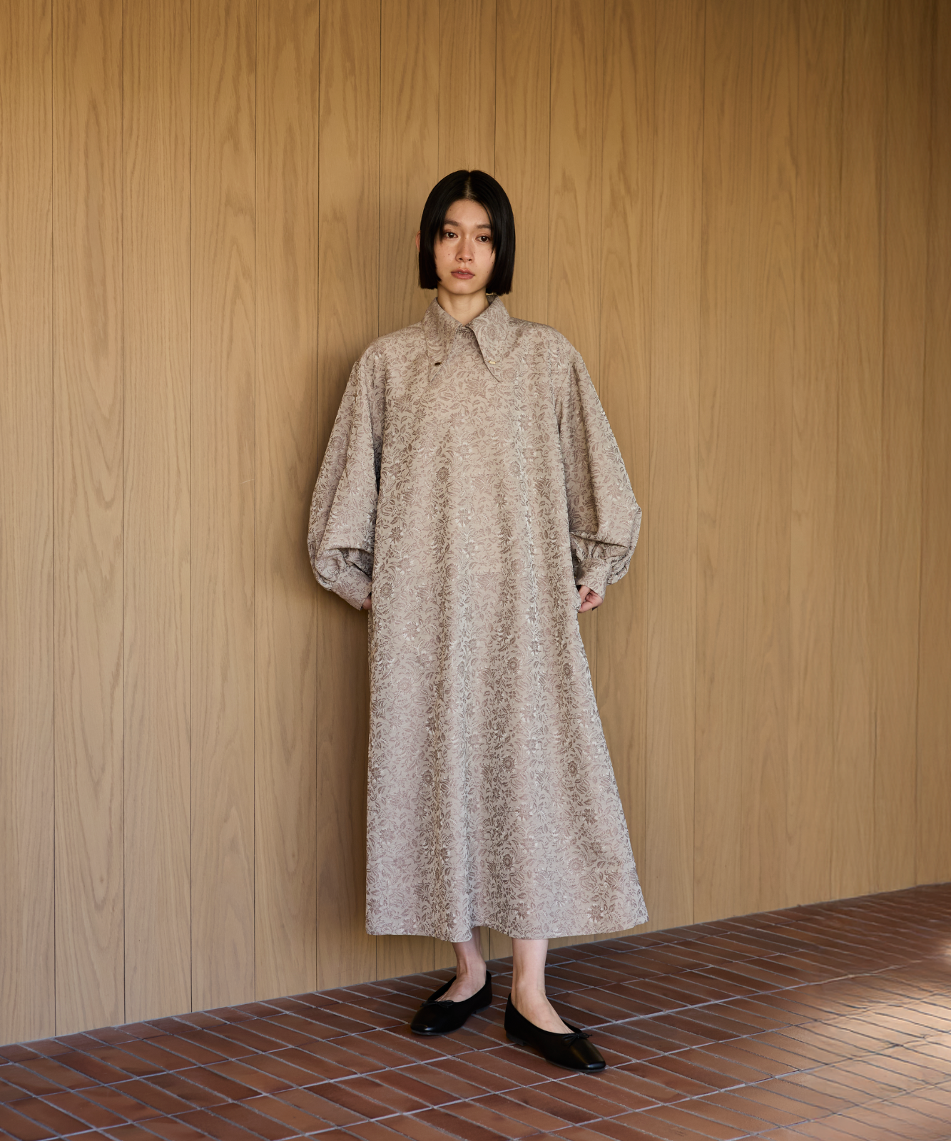 ≪通常販売≫jacquard button down one piece（ジャカードボタンダウン