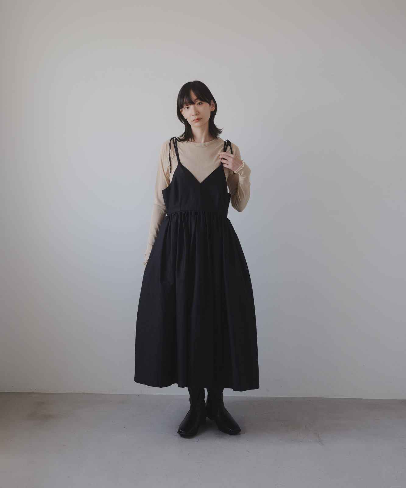 ≪通常販売≫【THE DRESS #42】gather camisole dress（ギャザーキャミソールワンピース）