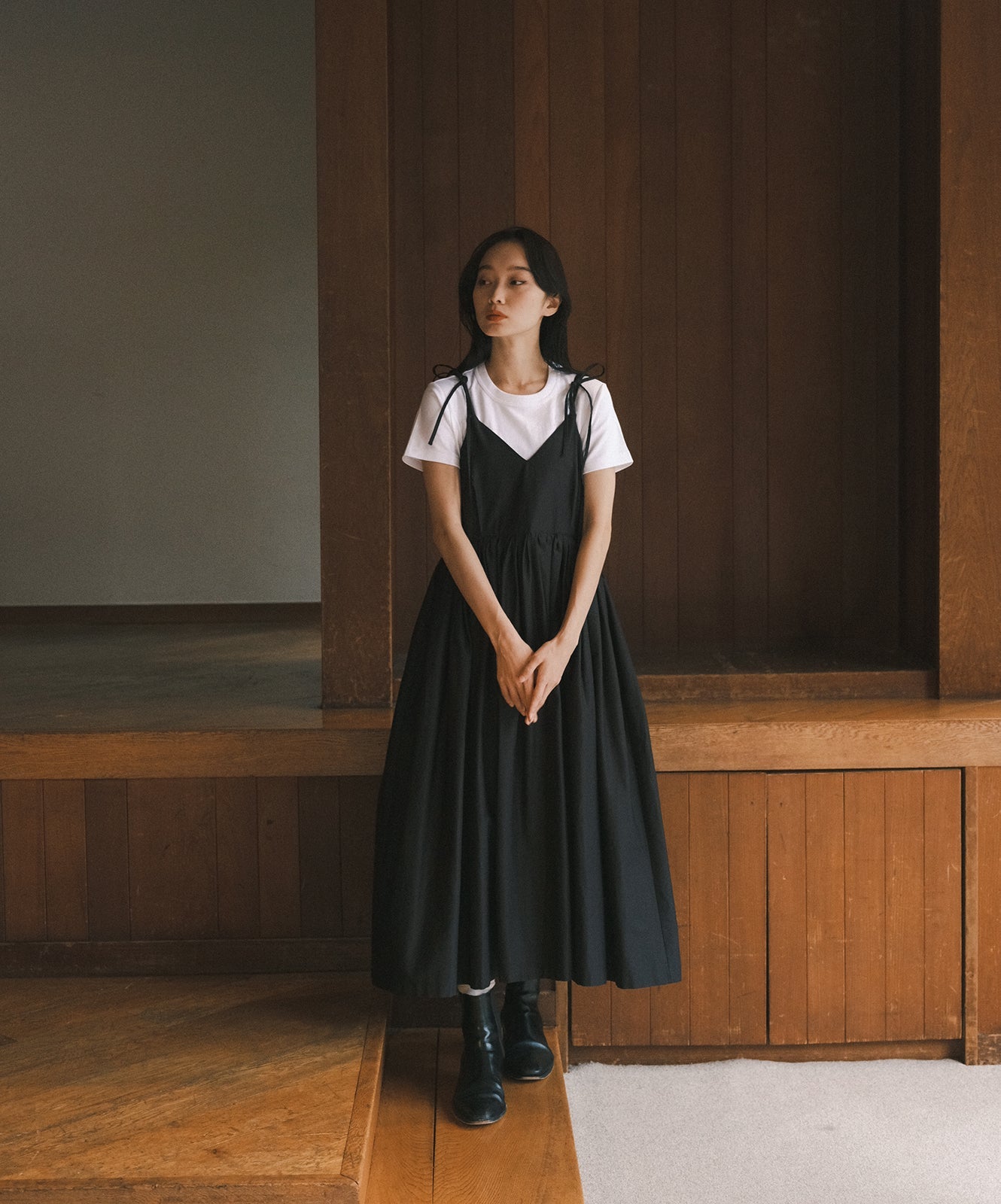 ≪在庫販売≫【THE DRESS #42】gather camisole dress（ギャザーキャミソールワンピース）≪2023年10月11日15:00販売開始≫