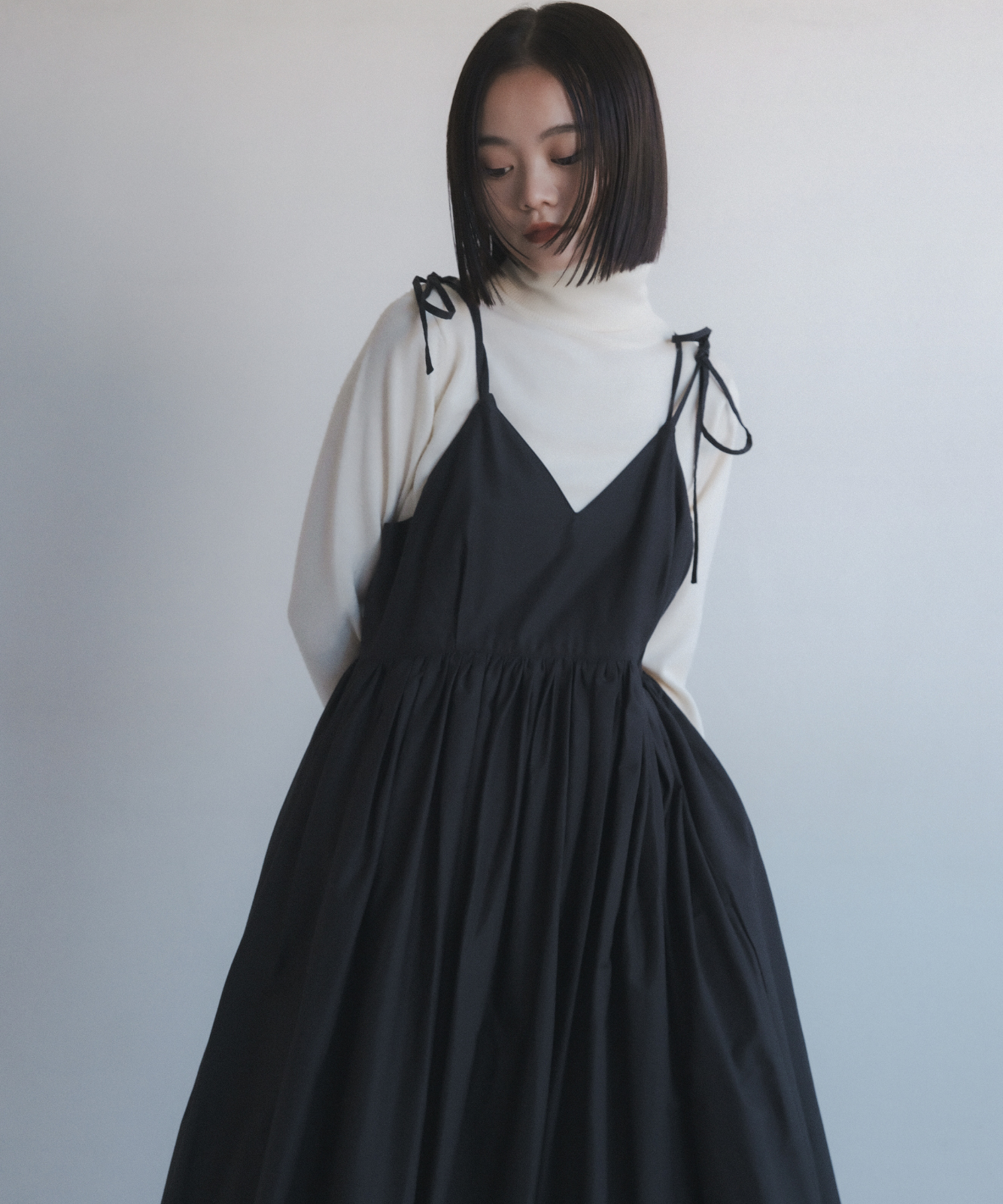 ≪在庫販売≫【THE DRESS #42】gather camisole dress（ギャザーキャミソールワンピース）