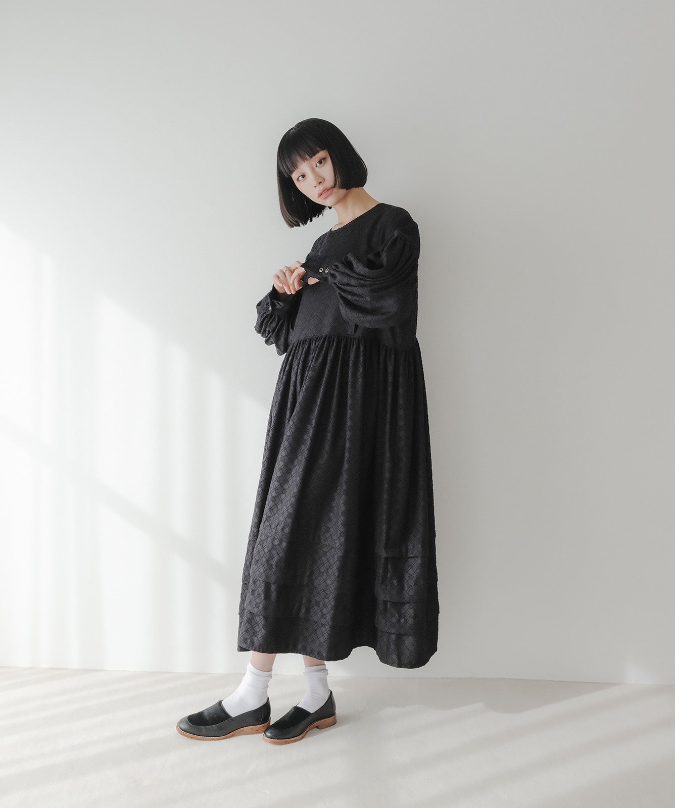 ≪在庫販売≫pokopoko jacquard volume one piece（ぽこぽこジャカード