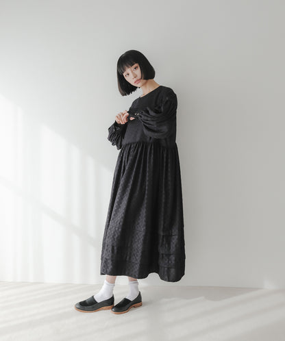 ≪予約販売≫pokopoko jacquard volume one piece（ぽこぽこジャカードボリュームワンピース）≪2023年9月8日15:00販売開始≫≪2023年12月下旬発送予定≫