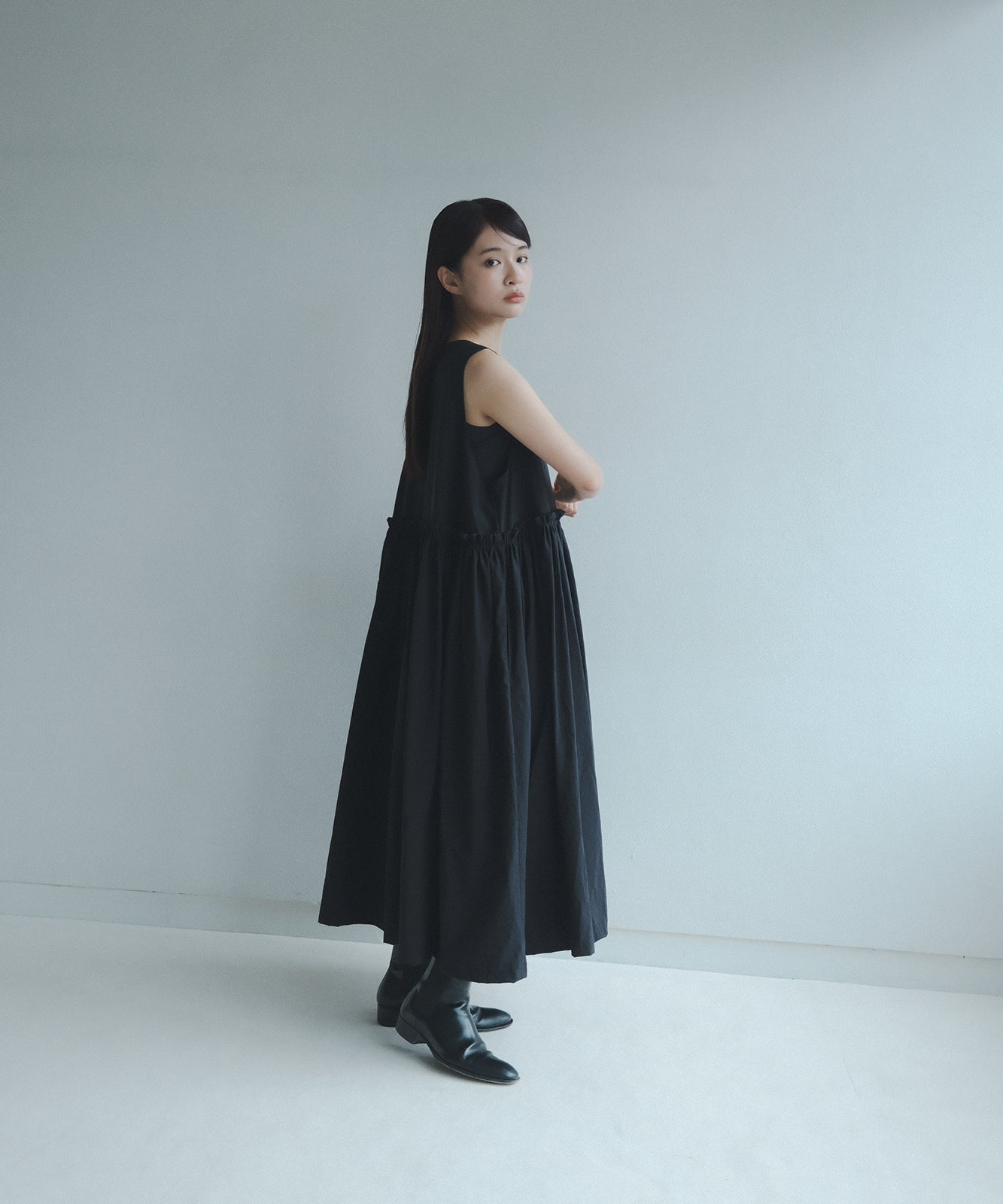 ≪在庫販売≫【THE DRESS #46】nylon frill dress（ナイロンフリルドレス）≪2023年8月1日19:00販売開始≫