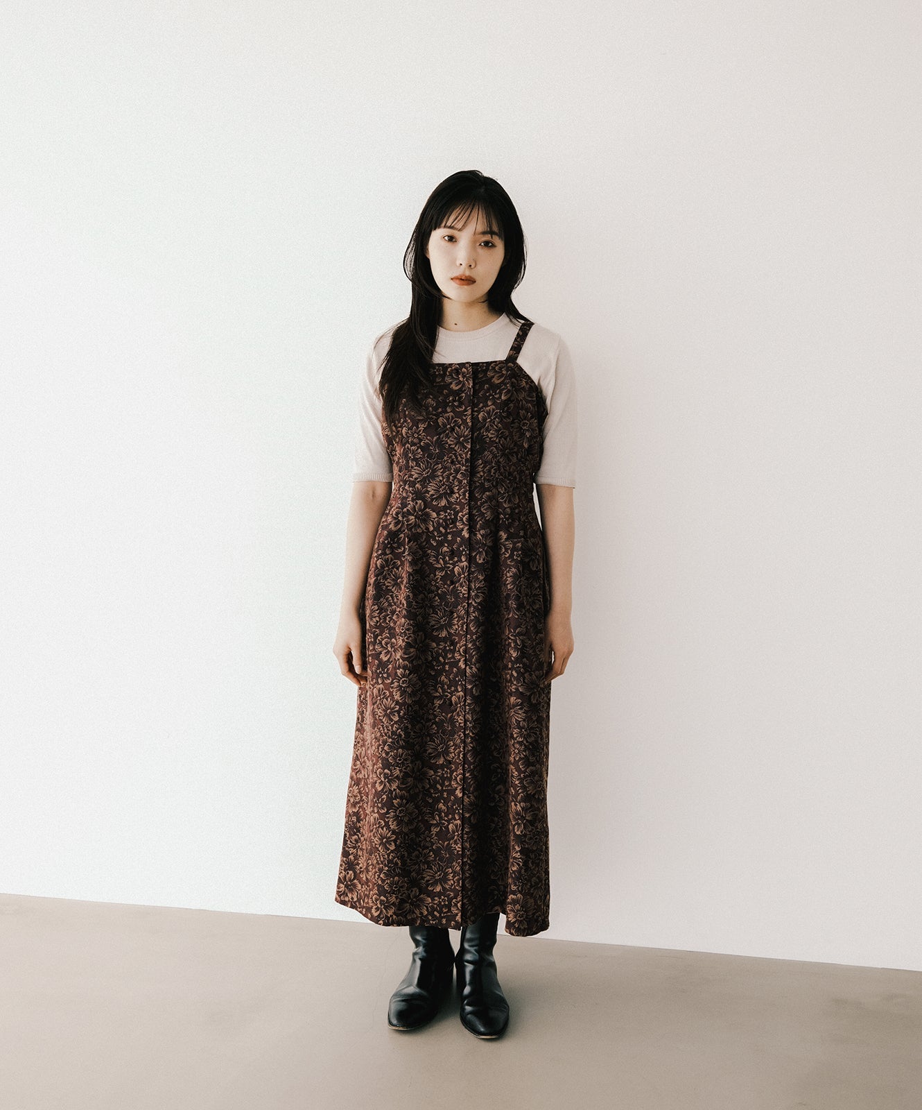 ≪在庫販売≫jacquard square jumper skirt（ジャカードスクエア