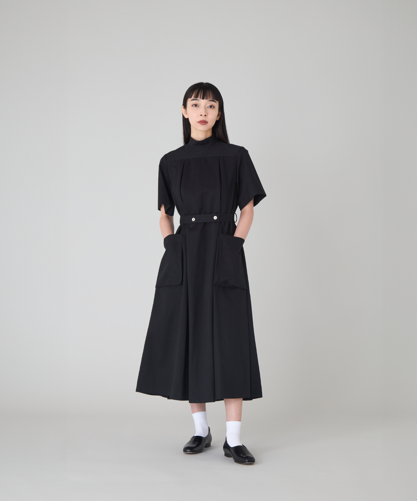 foufou ロングワンピース 半袖 #21 ドイツメディカルハイネックドレス ≪通常販売≫【THE DRESS #21】de medical high neck dress