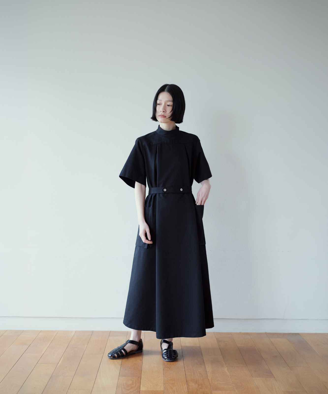 服/ファッション ドレス APPLAUDIR】クリアジョーゼットコンビ ドレス （ドレス）｜L size