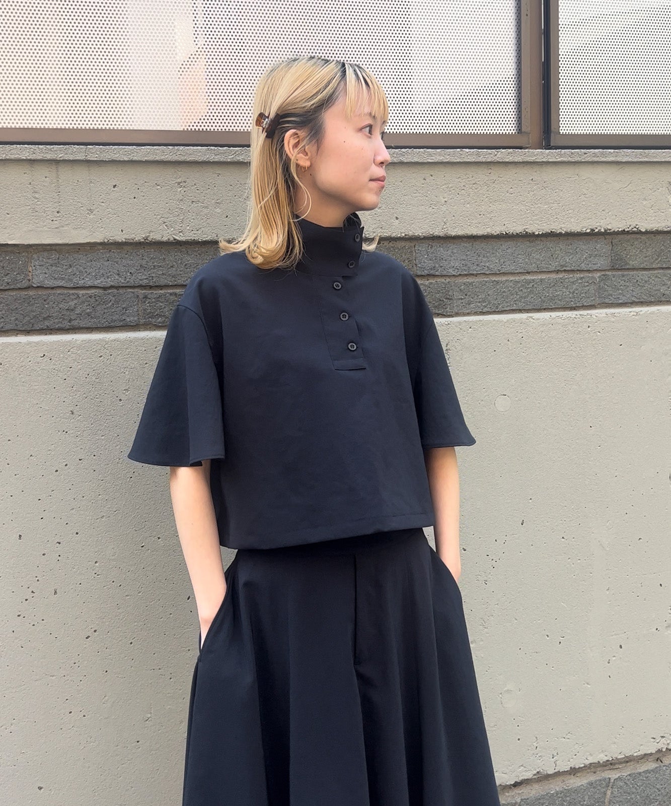 ≪在庫販売≫high twist washer blouse（ハイツイスト ワッシャー 