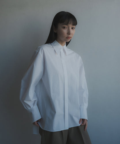 ≪在庫販売≫shirts coller sode powan blouse（シャツカラー袖ぽわんブラウス）≪2023年5月19日13:00販売開始≫