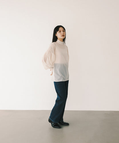 ≪通常販売≫highneck sheer blouse（ハイネックシアーブラウス）