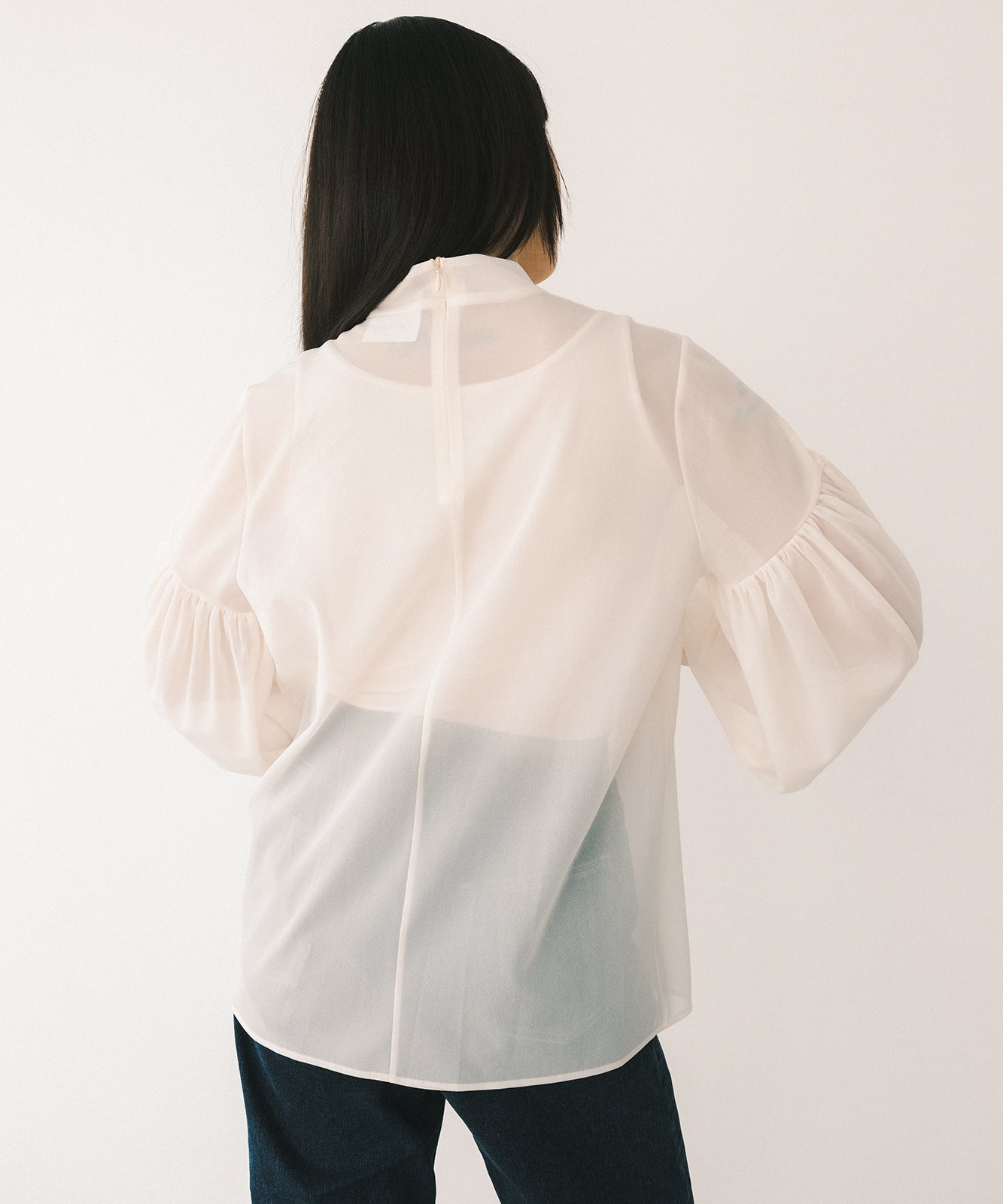 ≪在庫販売≫highneck sheer blouse（ハイネックシアーブラウス ...