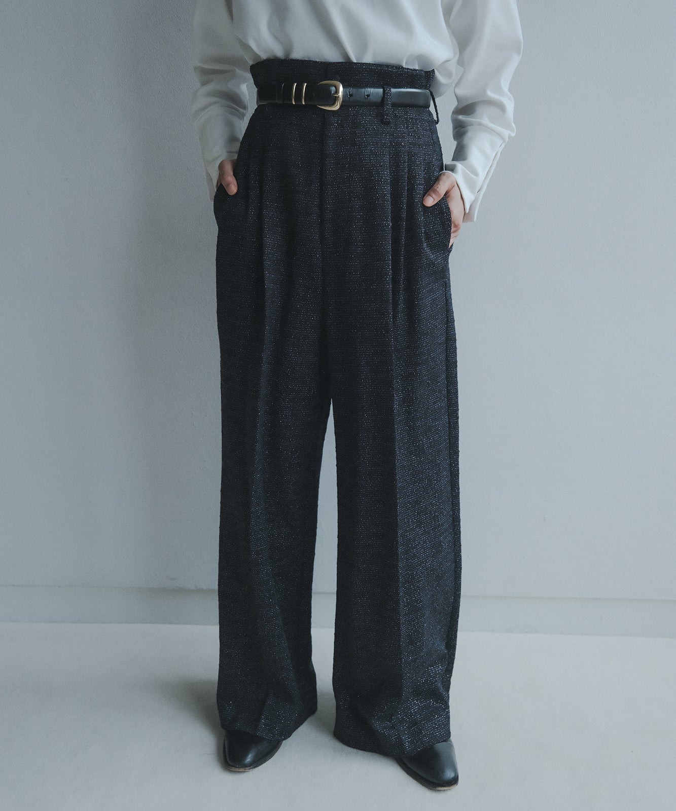 ≪在庫販売≫fancy tweed wide pants（ファンシーツイードワイドパンツ
