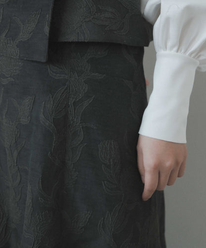 ≪在庫販売≫foufou jacquard skirt #02 "quiet leaves"（ジャカードスカート #02）≪2023年8月1日19:00販売開始≫