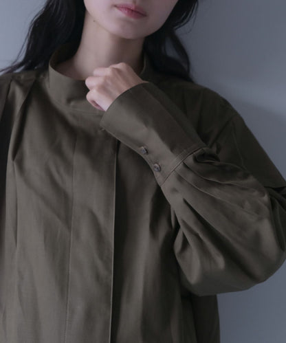 ≪通常販売≫slub broken twill tuck blouse（スラブブロークンツイルタックブラウス）