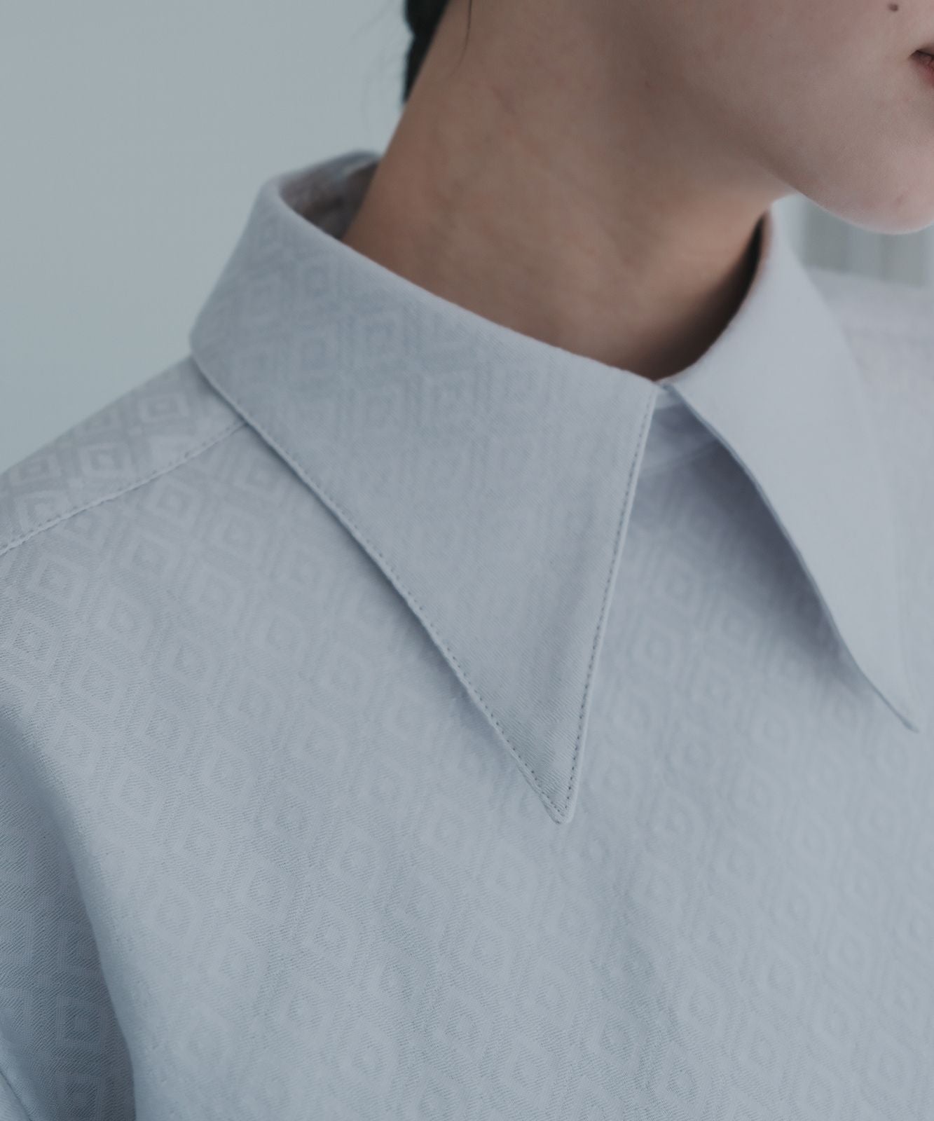≪在庫販売≫shirts collar jacquard blouse（シャツカラージャカード ...