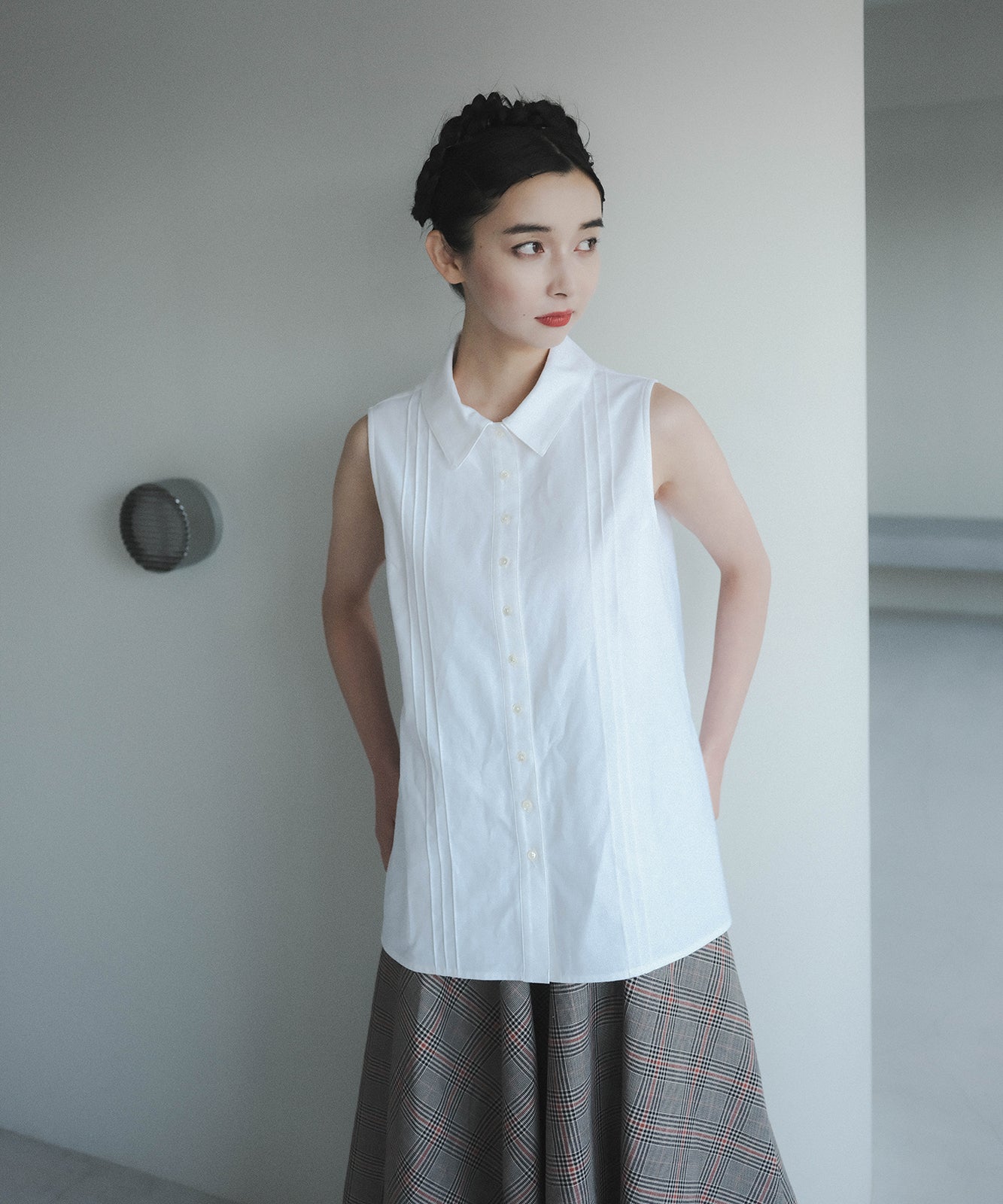 ≪予約販売≫cotton linen no sleeve blouse（コットンリネン