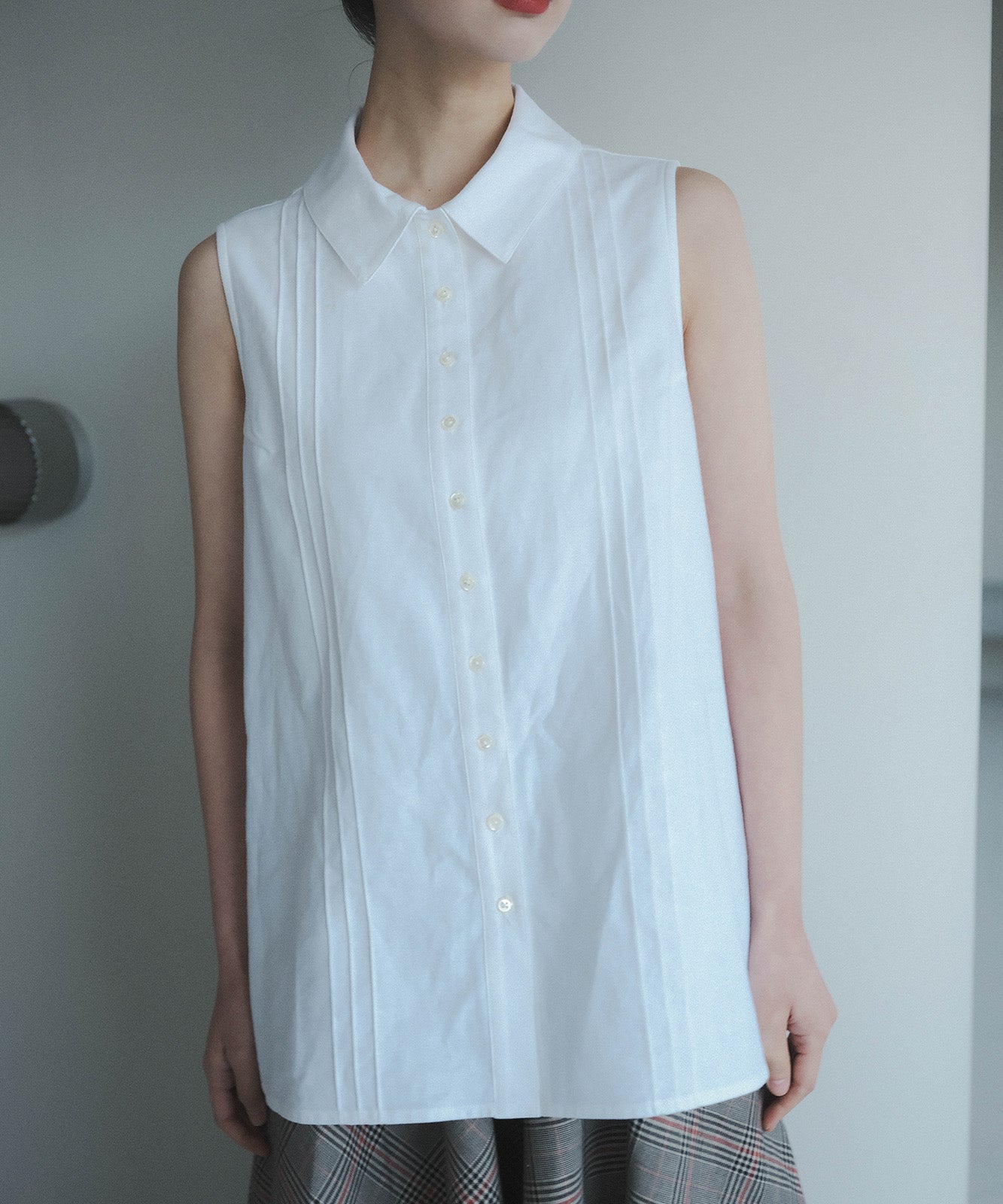 ≪予約販売≫cotton linen no sleeve blouse（コットンリネン