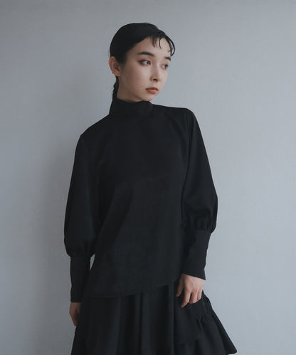 ≪予約販売≫high neck dress shirts - black satin -（ハイネックドレスシャツ-ブラックサテン-）≪2023年7月10日21:00販売開始≫≪2023年9月下旬発送予定≫