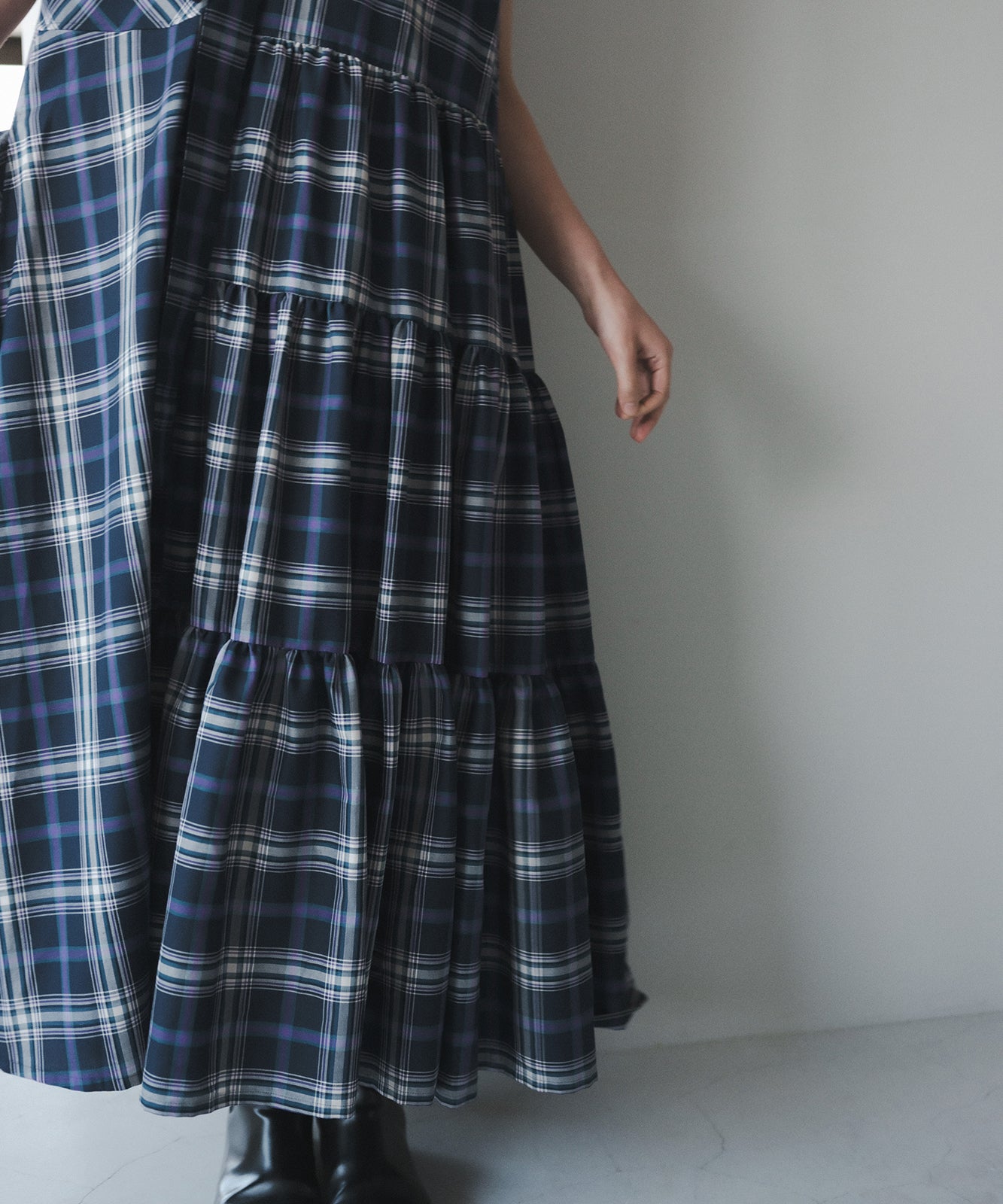 foufou check dress “hsu” （チェックドレス「スー」） - ロングワンピース