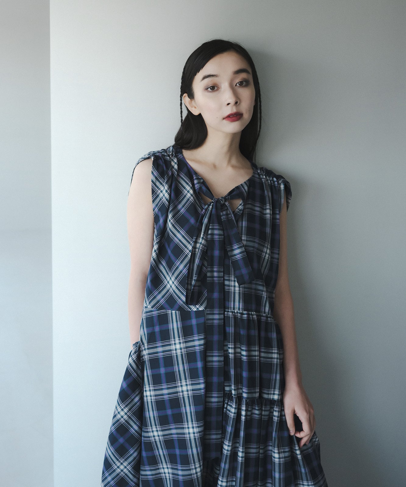 foufou check dress “hsu” フーフー チェックドレス M | www