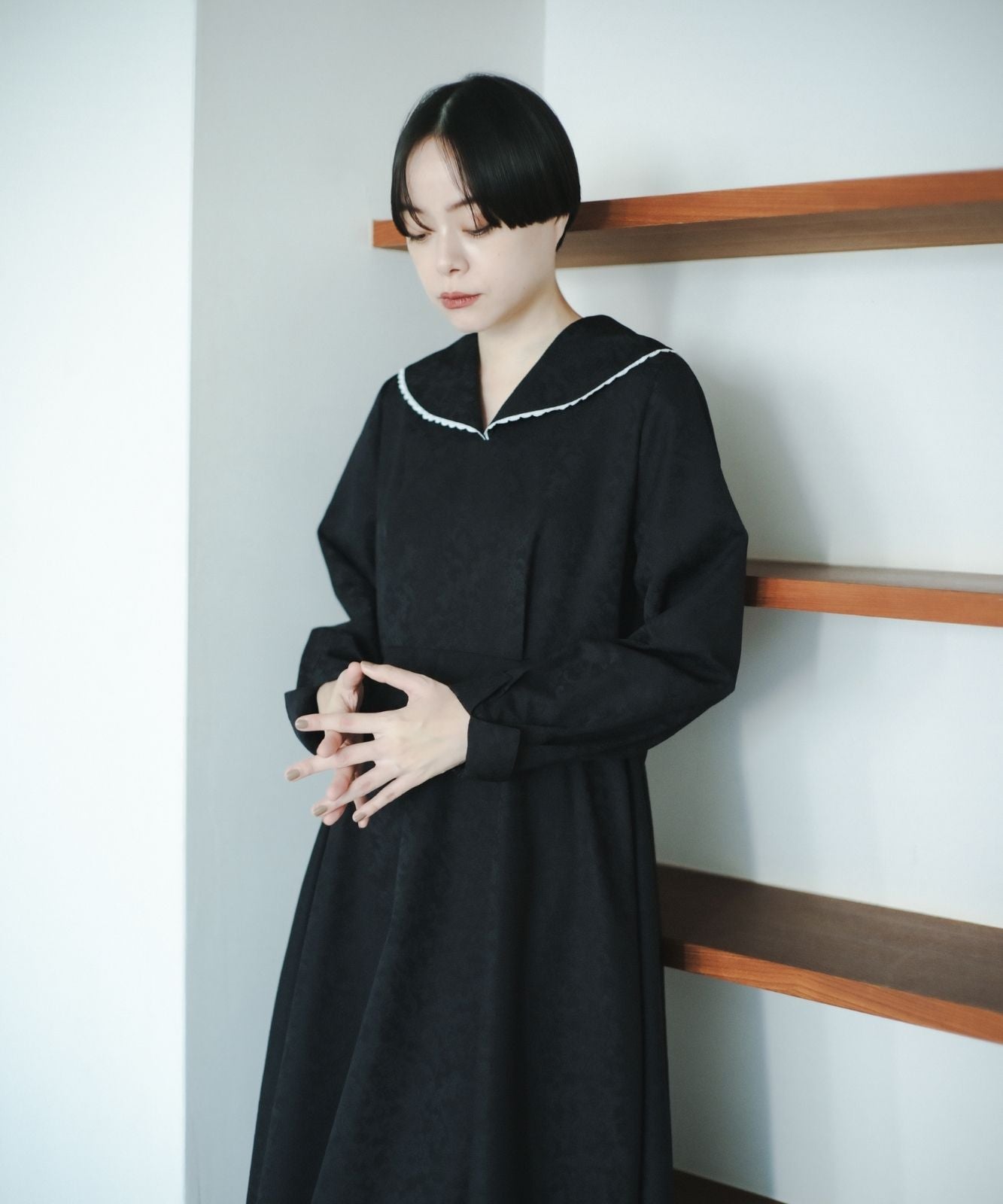 ≪予約販売≫【THE DRESS ＃52】big lace collar jacquard dress（ビッグレースカラージャカードドレス）≪2023年10月2日15:00販売開始≫≪2024年1月下旬以降発送予定≫