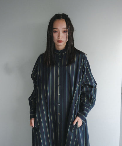 ≪予約販売≫british green stripe onepiece（ブリティッシュグリーンストライプワンピース）≪2023年8月30日15:00販売開始≫≪2023年11月上旬発送予定≫