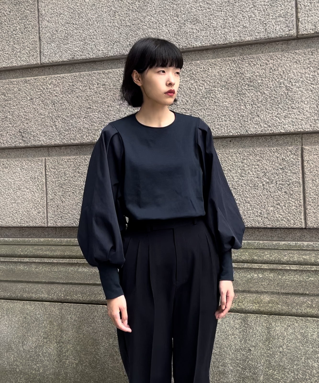 ≪在庫販売≫taffeta docking sode powan  pullover（タフタドッキング袖ぽわんプルオーバー）≪2023年9月29日15:00販売開始≫