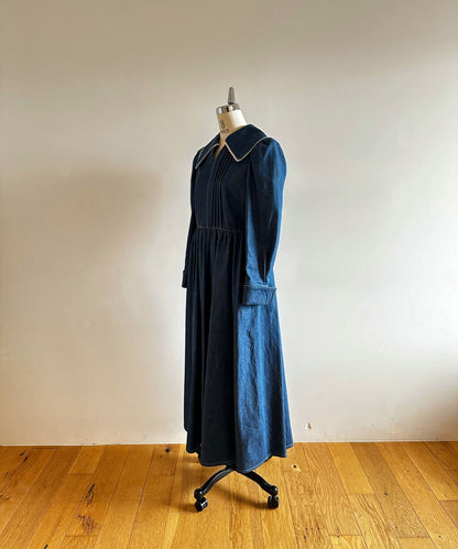 ≪通常販売≫lace pintuck denim classical dress（レースピンタックデニムクラシカルドレス）