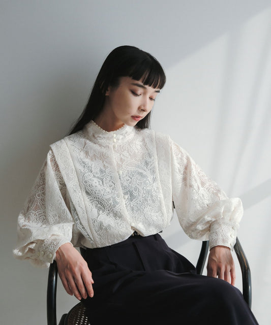 ≪通常販売≫front tuck lace blouse（フロントタックレースブラウス）