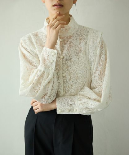≪通常販売≫front tuck lace blouse（フロントタックレースブラウス）