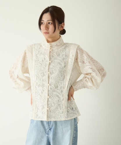 ≪通常販売≫front tuck lace blouse(フロントタックレース ≪通常販売≫front tuck lace blouse(フロントタックレース