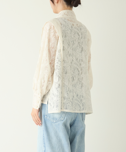 未使用✨foufou フーフー 希少 完売品 フロントタックレースブラウス 未使用✨foufou フーフー 希少 完売品 フロントタックレースブラウス